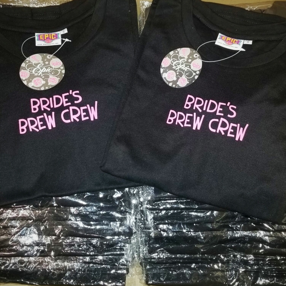 "Bride's Brew Crew" T-shirts